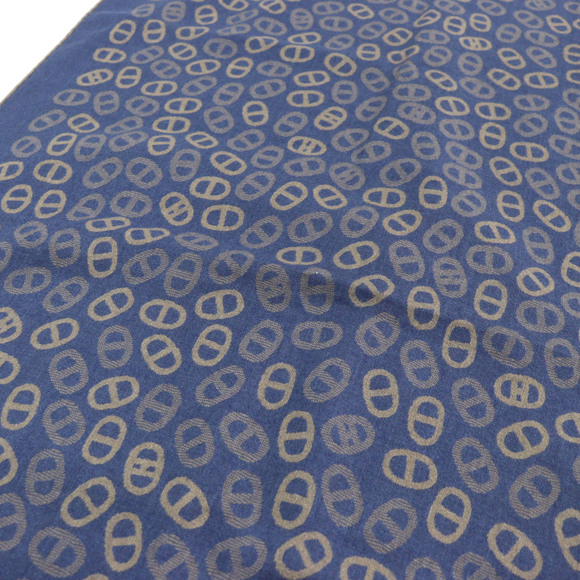 HERMES Men's Cashmere and Silk Chaine d'Ancre All-Over Print Two-Tone Stole/S...